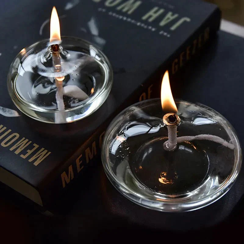 Wearclo | Transparent Oil Lamp Made of Glass as Candle Holder