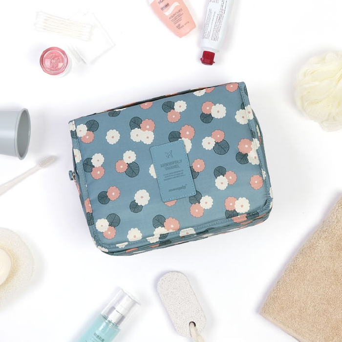 Wearclo Travel Cosmetic Bag | Waterproof & with Hook | Foldable & Padded | For Women & Men