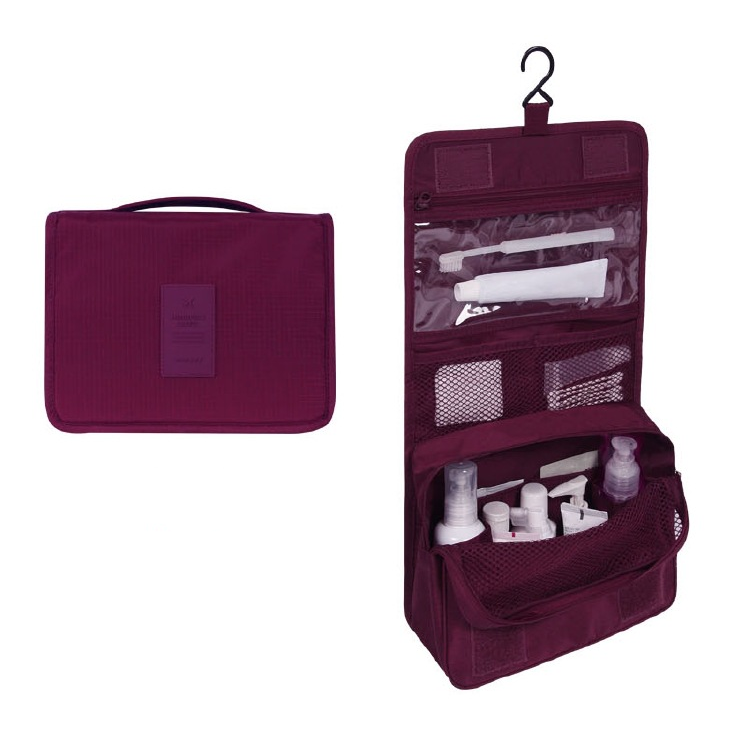 Wearclo Travel Cosmetic Bag | Waterproof & with Hook | Foldable & Padded | For Women & Men