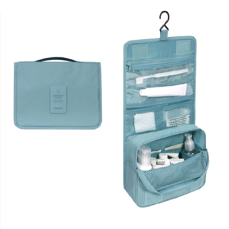 Wearclo Travel Cosmetic Bag | Waterproof & with Hook | Foldable & Padded | For Women & Men