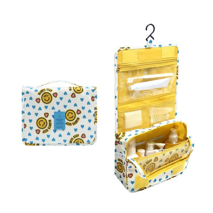 Wearclo Travel Cosmetic Bag | Waterproof & with Hook | Foldable & Padded | For Women & Men