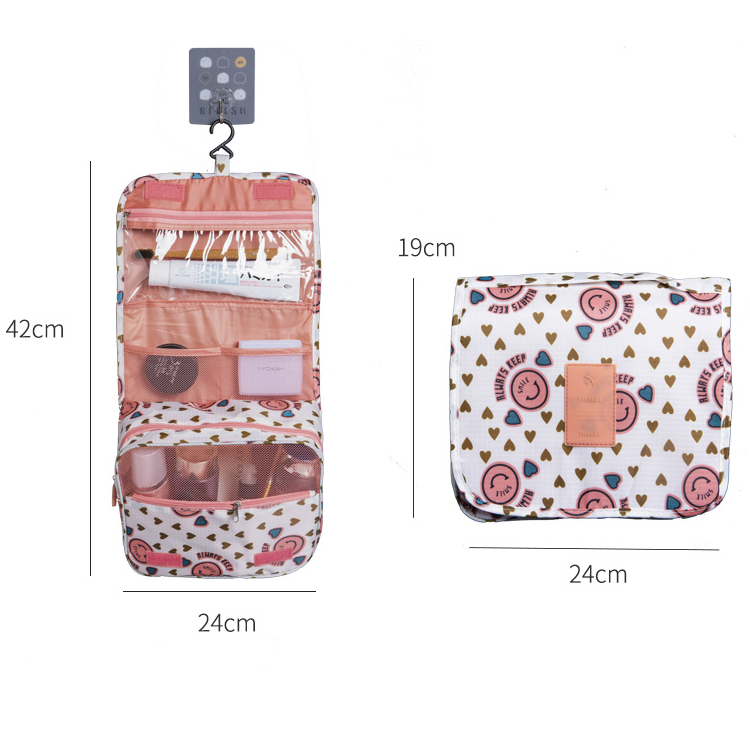 Wearclo Travel Cosmetic Bag | Waterproof & with Hook | Foldable & Padded | For Women & Men