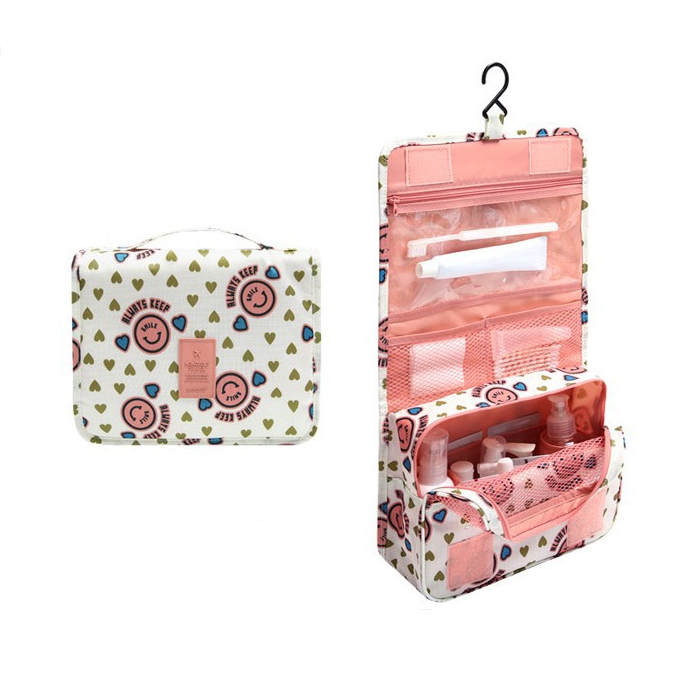 Wearclo Travel Cosmetic Bag | Waterproof & with Hook | Foldable & Padded | For Women & Men