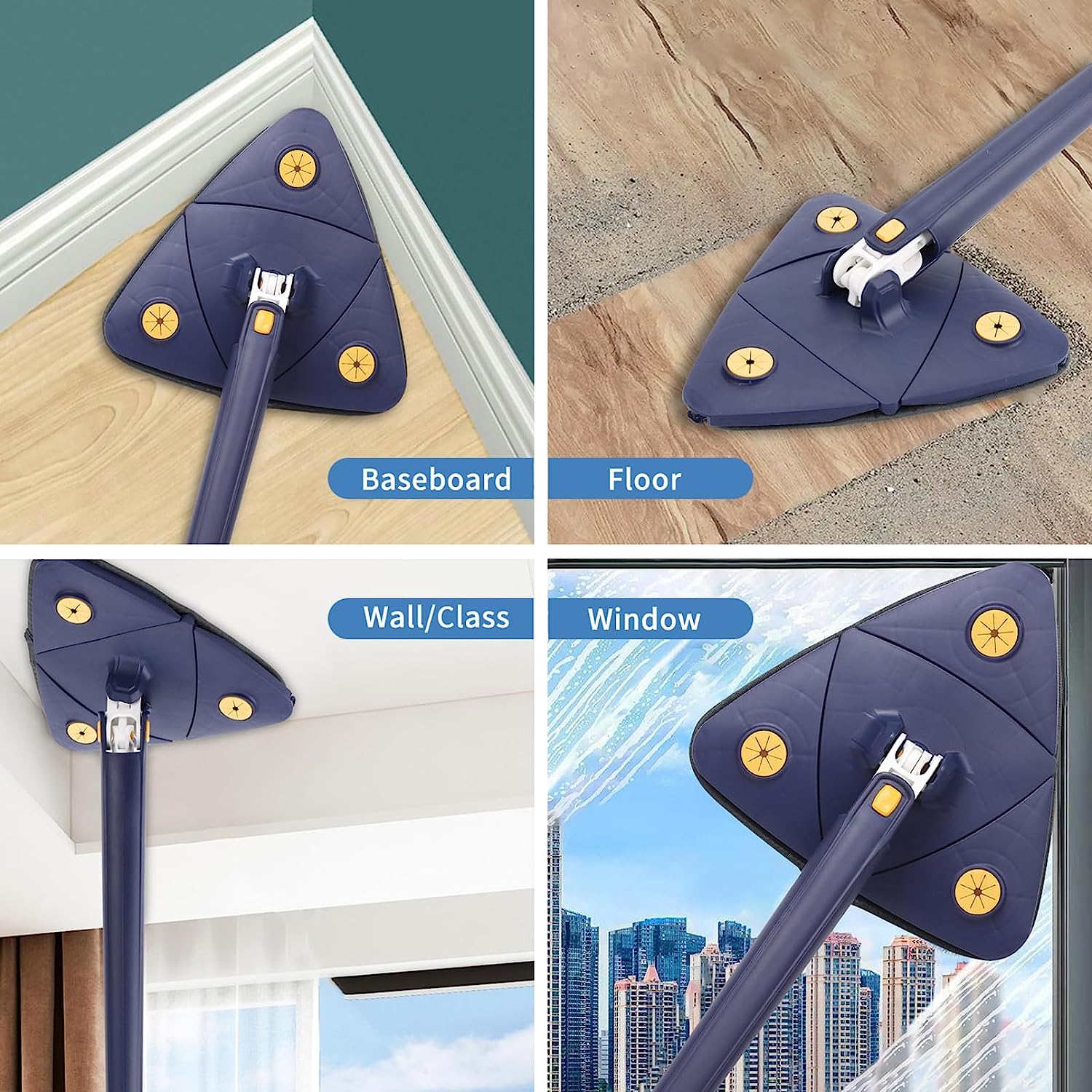 Wearclo | Triangle Mop 360° Swivel Head for Easy Cleaning