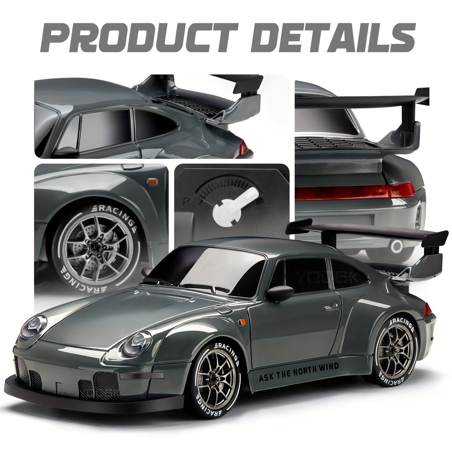 Wearclo | Ultimate 1:24 RC Drift Car with LED Wheels – Rechargeable 4WD Racing Toy
