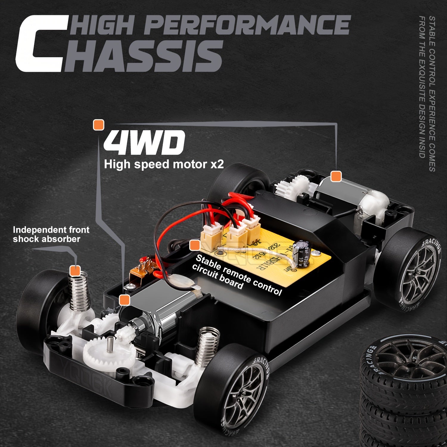 Wearclo | Ultimate 1:24 RC Drift Car with LED Wheels – Rechargeable 4WD Racing Toy