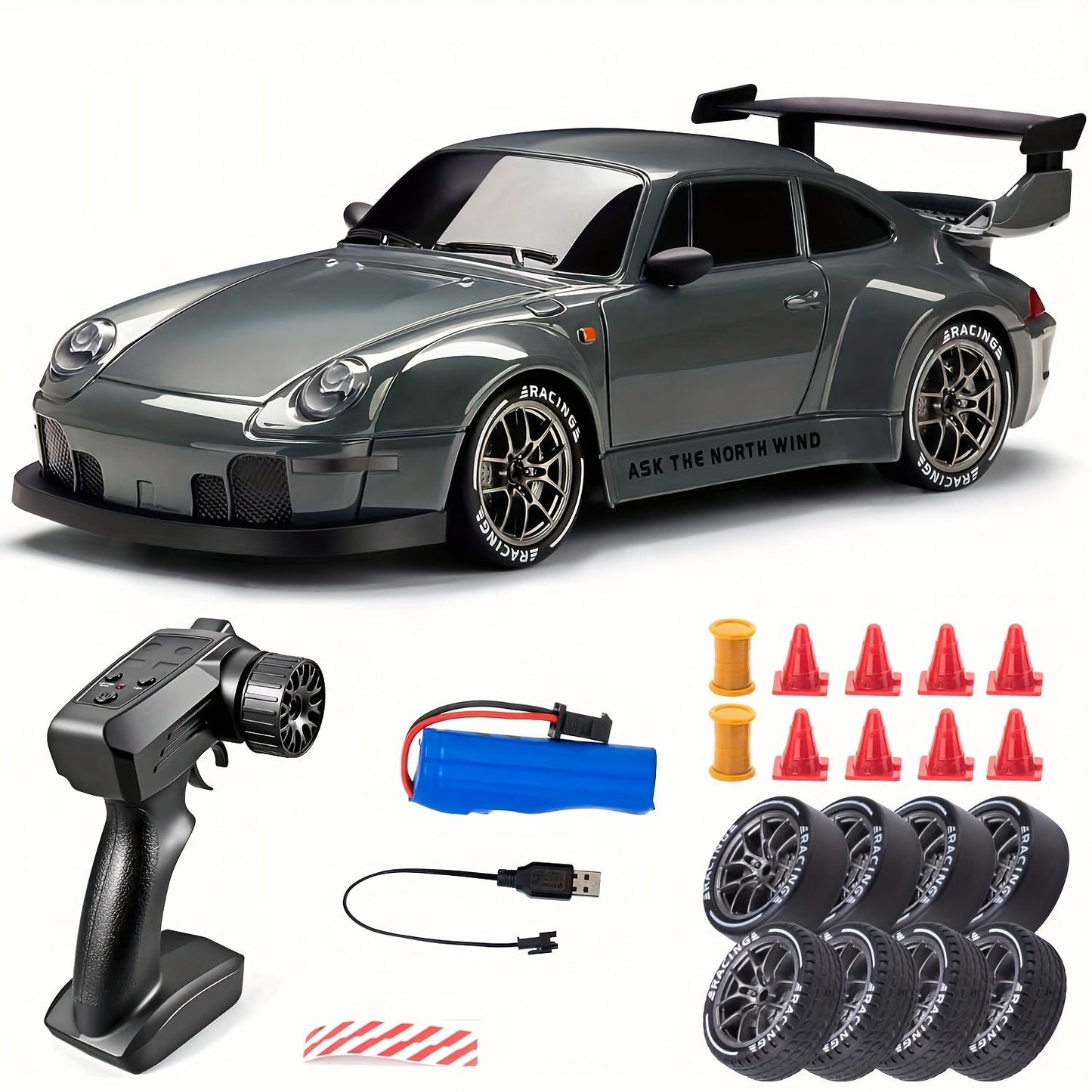 Wearclo | Ultimate 1:24 RC Drift Car with LED Wheels – Rechargeable 4WD Racing Toy