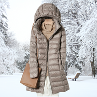 Wearclo | Women's Lightweight Down Parka with Hood