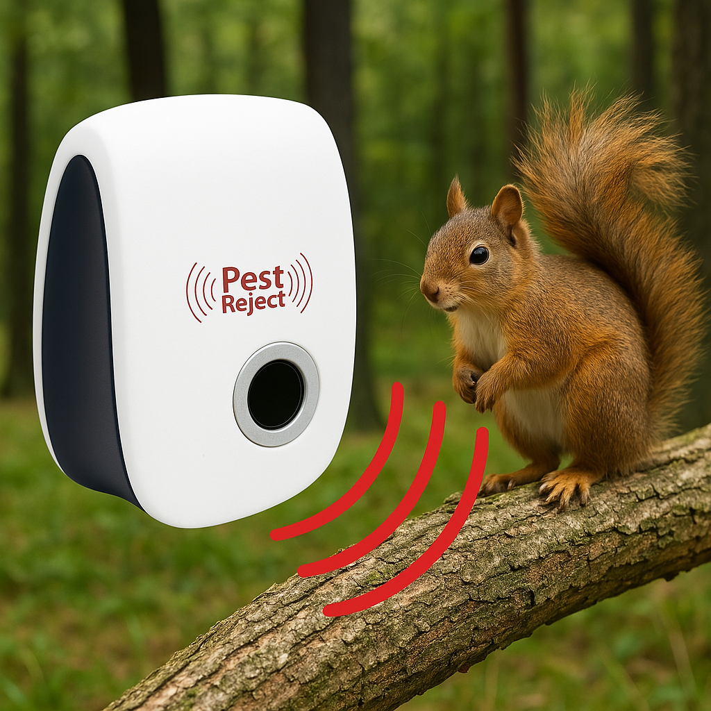 Wearclo | Ultrasonic Squirrel Repeller Device - Effective Pest Control to Deter Squirrels in 48 Hours for Gardens & Yards