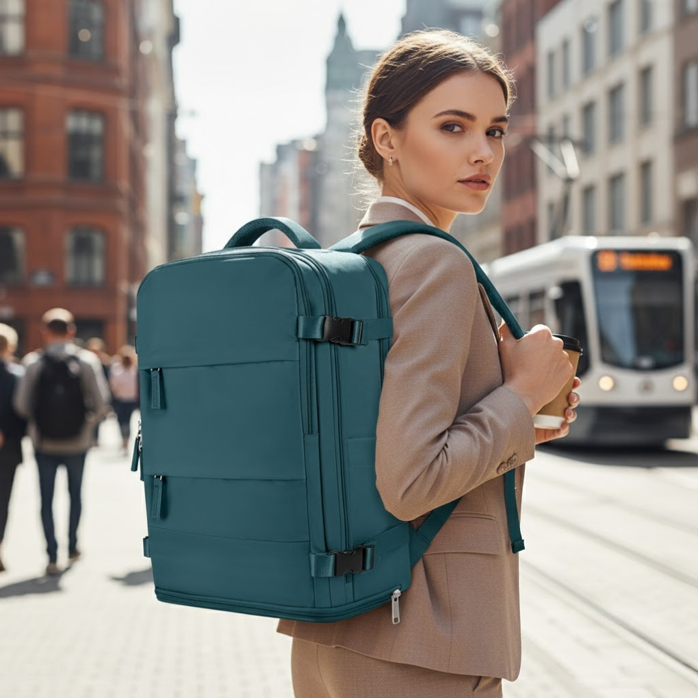 Wearclo | Unisex Travel Backpack with Dedicated Shoe Compartment
