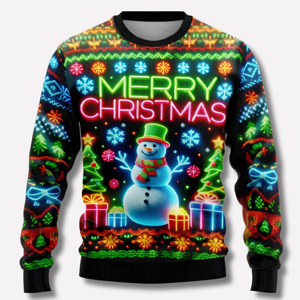Wearclo | Unisex Ugly Christmas Sweater with Neon Design
