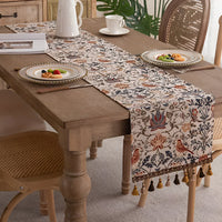 Wearclo | Vintage Floral & Bird Jacquard Table Runner