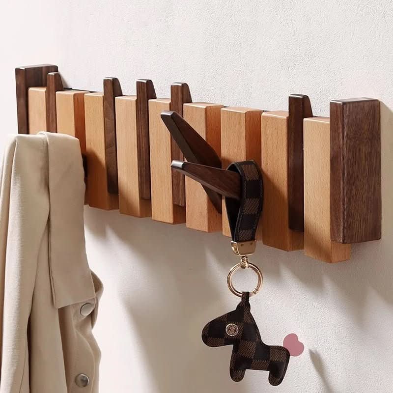 Wearclo | Wall Coat Rack in Piano Design | Handmade Wood | Natural