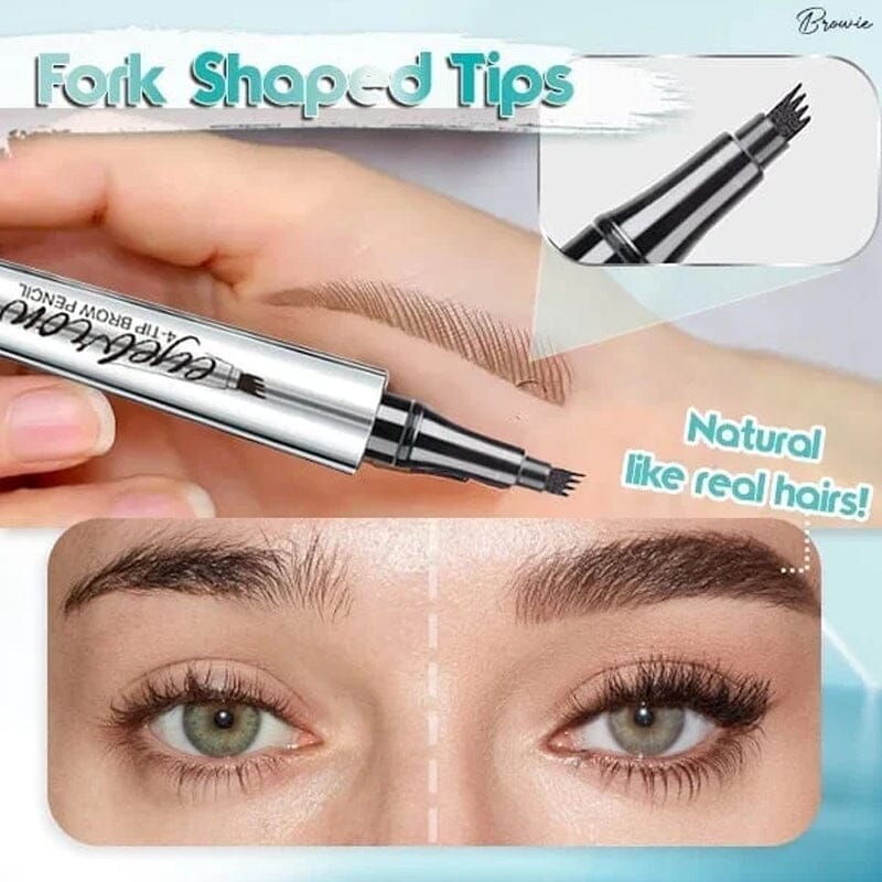 Wearclo | Waterproof 3D Microblading Eyebrow Pencil with 4 Fork Tips