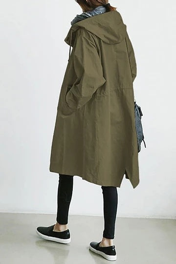 Wearclo | Waterproof and windproof trench coat for women with hood