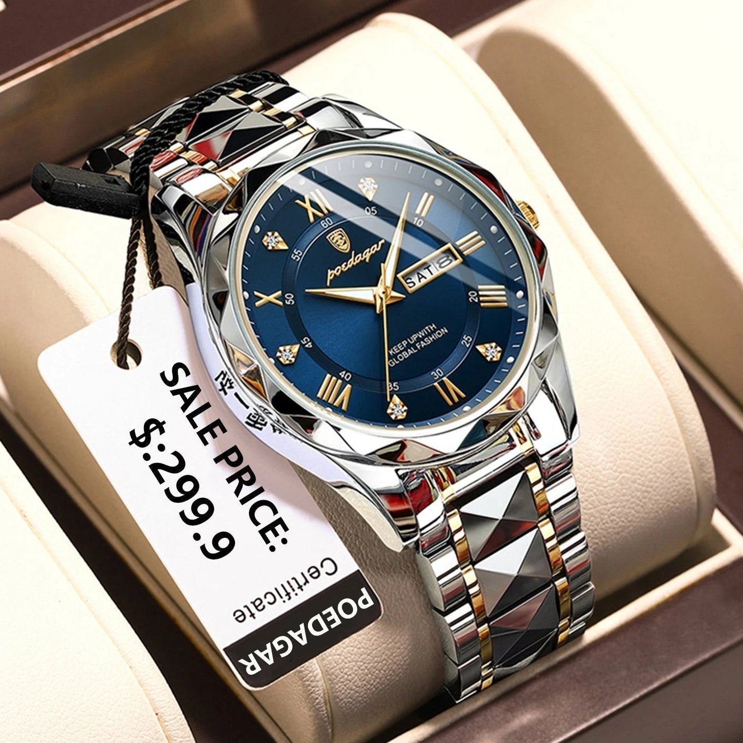 Wearclo | Waterproof Luxury Men's Watch From the Top Brand with Luminous Function