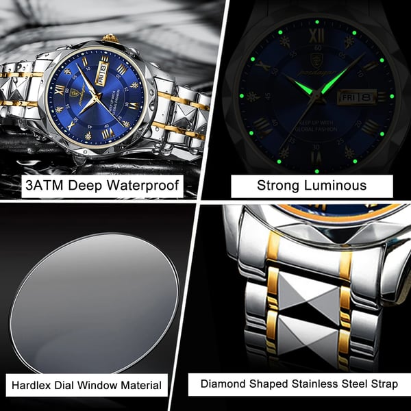 Wearclo | Waterproof Luxury Men's Watch From the Top Brand with Luminous Function
