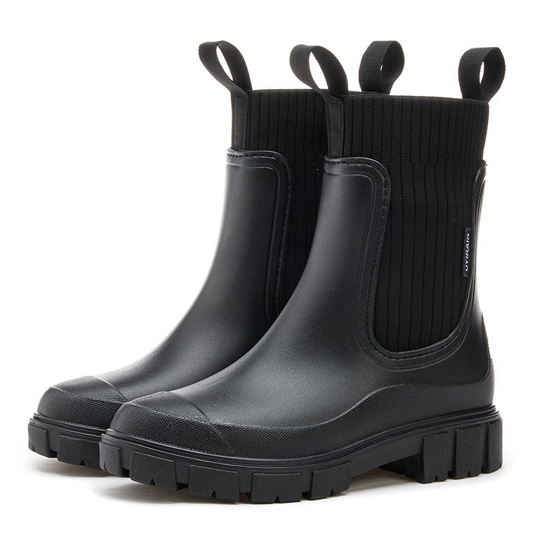 Wearclo | Waterproof Rubber Boots for Women | Height-Increasing Platform & Slip-Resistant PVC