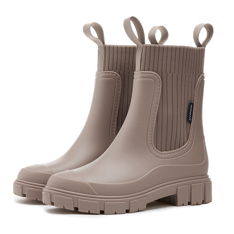 Wearclo | Waterproof Rubber Boots for Women | Height-Increasing Platform & Slip-Resistant PVC