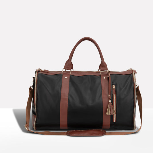 Wearclo | Weekender Travel Duffle Bag with Patchwork Accent
