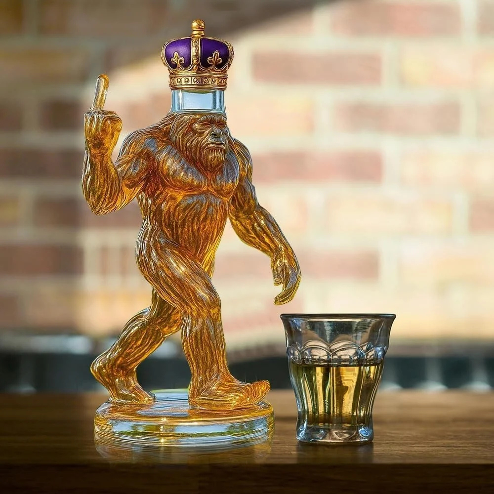 Wearclo | Whiskey Decanter Funny Bigfoot Glass Bottle