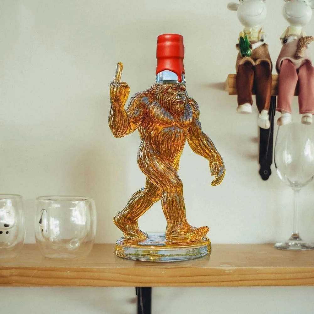 Wearclo | Whiskey Decanter Funny Bigfoot Glass Bottle