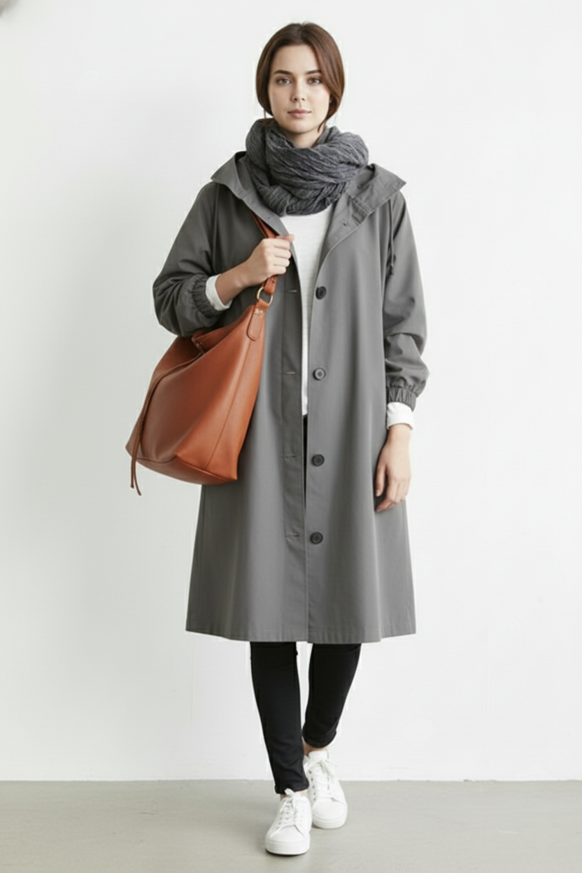 Wearclo | Wind and Waterproof Trench Coat for Women – With Hood for Autumn & Winter