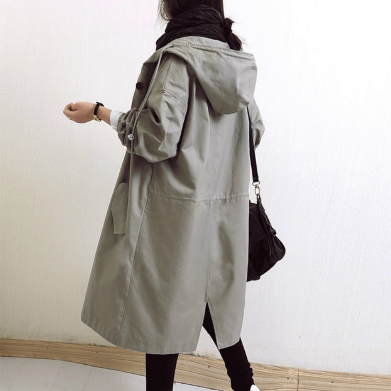 Wearclo | Windproof Women's Trench Coat with Hood