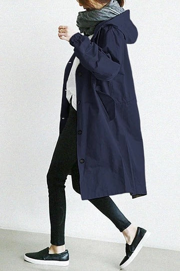 Wearclo | Windproof Women's Trench Coat with Hood