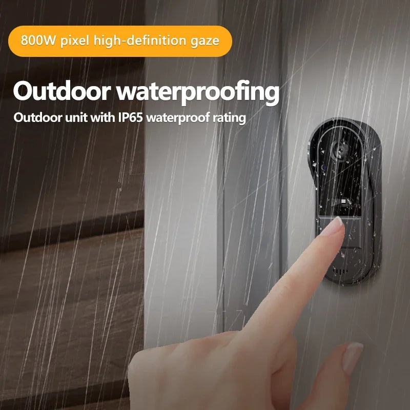 Wearclo | Wireless Video Doorbell with Intercom and HD Night Vision – 4.3” IPS Display, Waterproof
