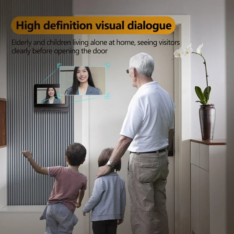 Wearclo | Wireless Video Doorbell with Intercom and HD Night Vision – 4.3” IPS Display, Waterproof