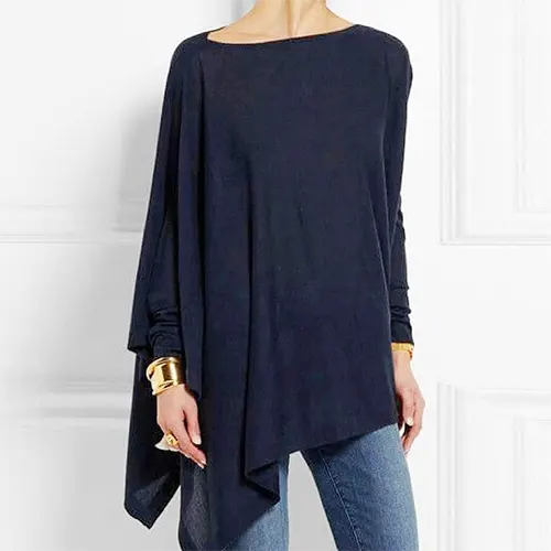 Wearclo | Women's Asymmetrical Long Sleeve Tunic Top