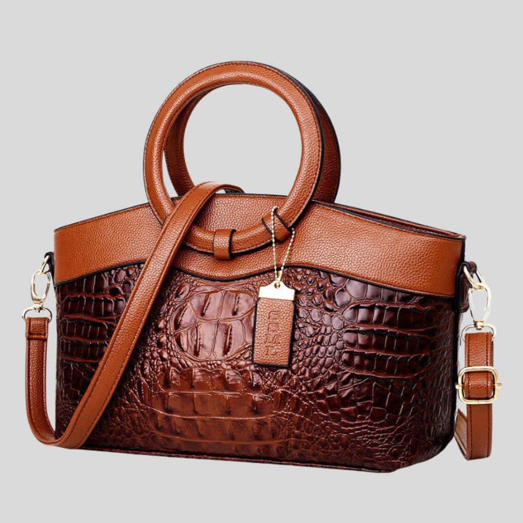 Wearclo | Women's Bag with Alligator Pattern in Leather
