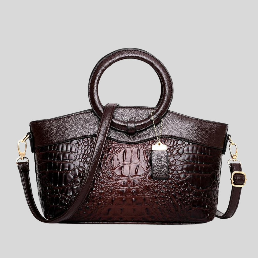Wearclo | Women's Bag with Alligator Pattern in Leather