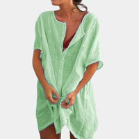 Breezy Linen Blend Cover-Up Dress