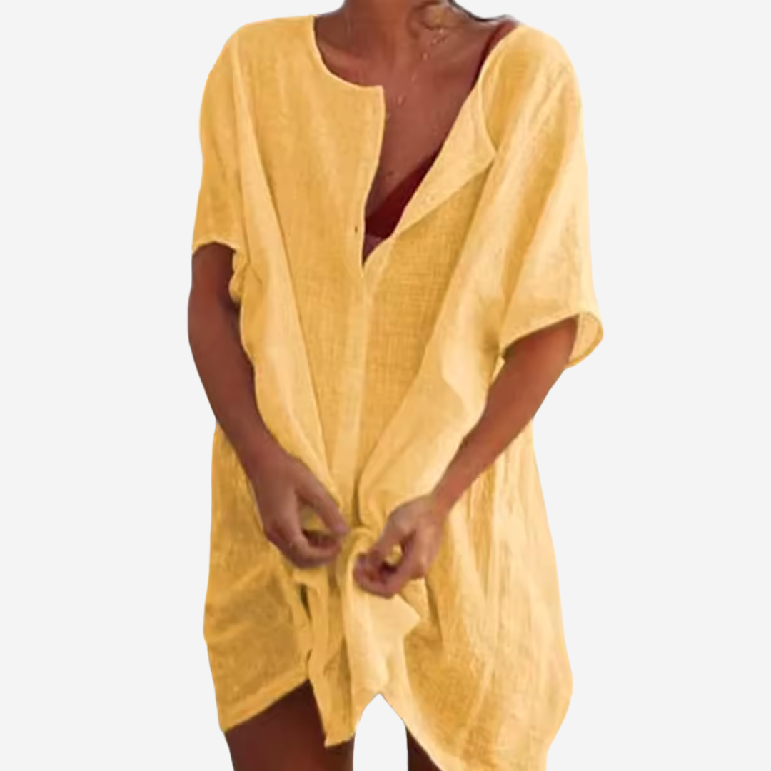 Wearclo | Women's Beach Cover-Up Shirt Dress Loose Fit