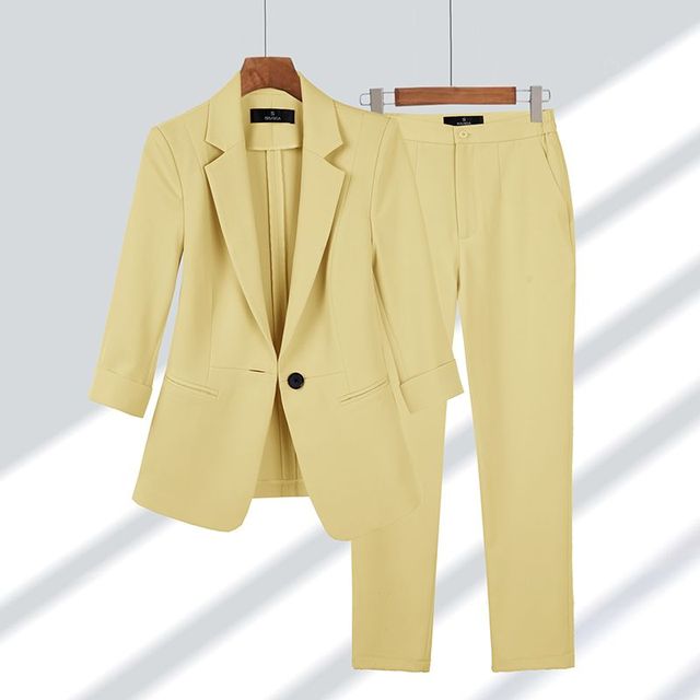 Wearclo | Women's Blazer and Trousers Suit with Notched Lapel