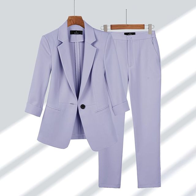Wearclo | Women's Blazer and Trousers Suit with Notched Lapel
