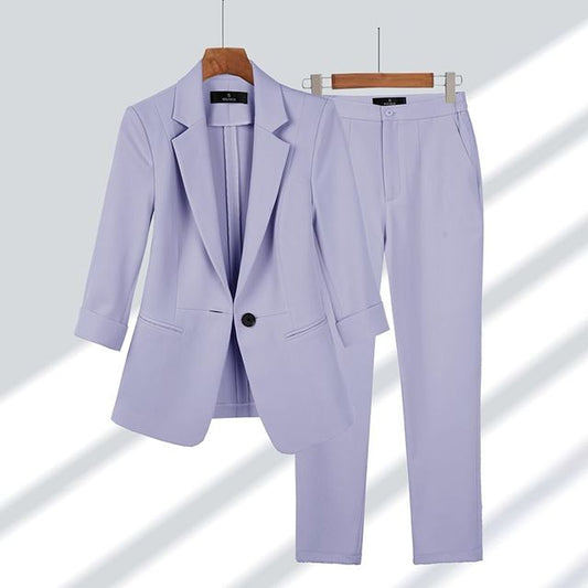 Wearclo | Women's Blazer and Trousers Suit with Notched Lapel