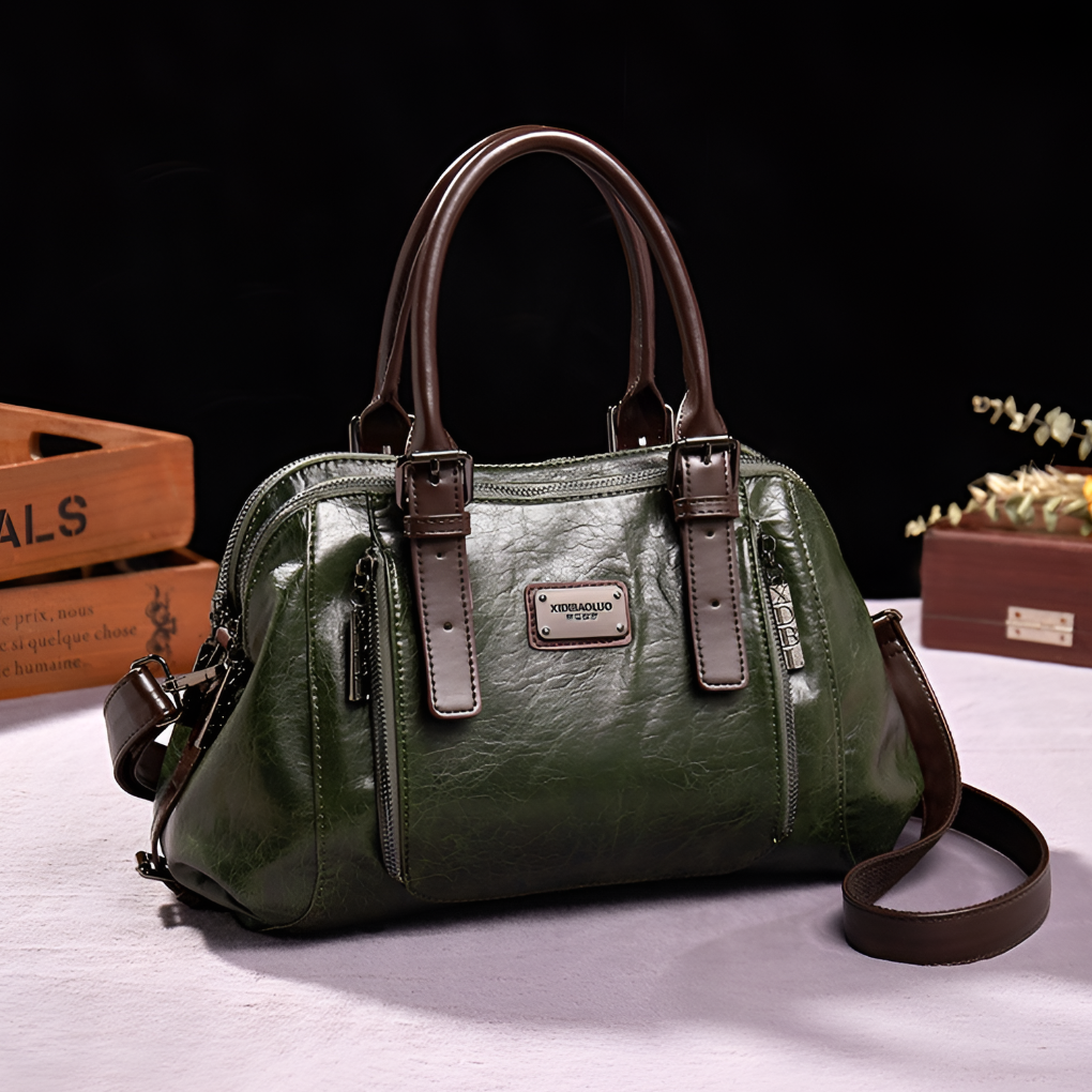Wearclo | Women's Boston Handbag with Embossed Croc Texture