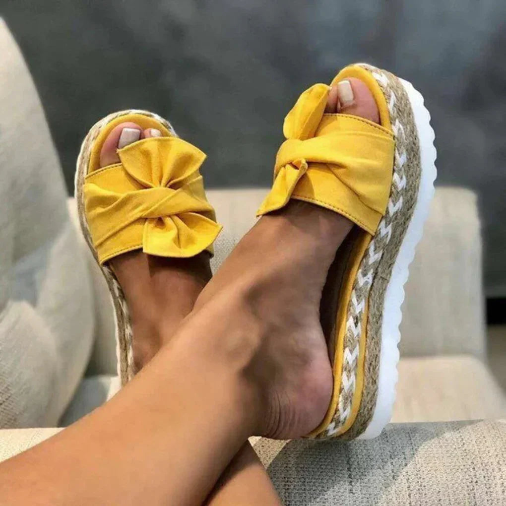 Wearclo | Women's Bow Platform Sandals