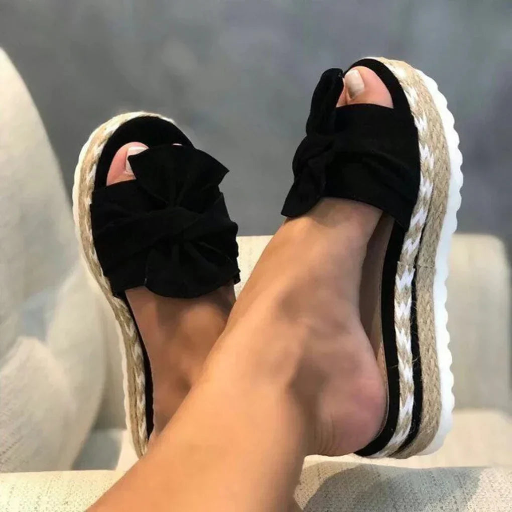Wearclo | Women's Bow Platform Sandals