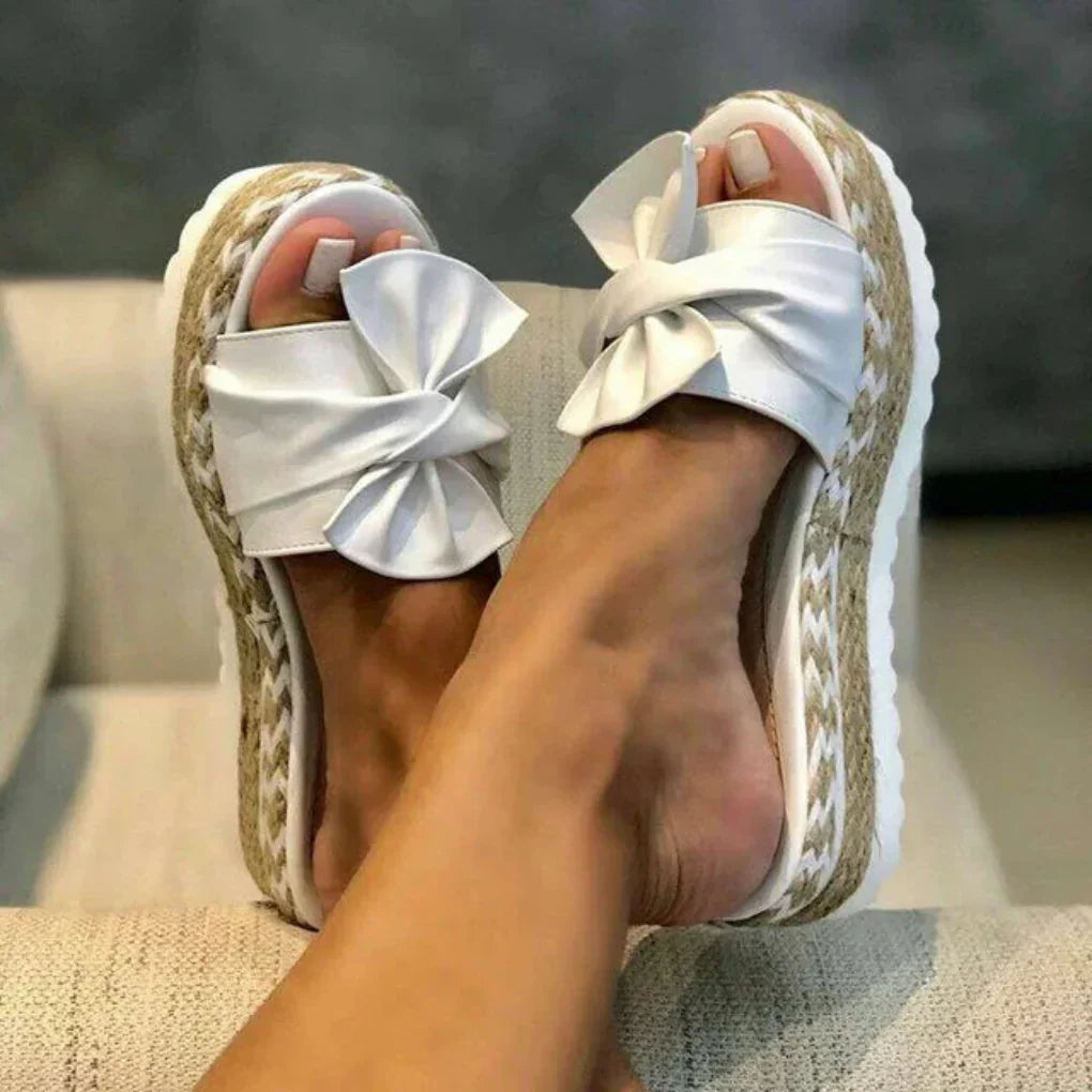 Wearclo | Women's Bow Platform Sandals