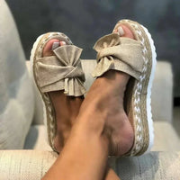 Wearclo | Comfortable Bow Platform Sandals