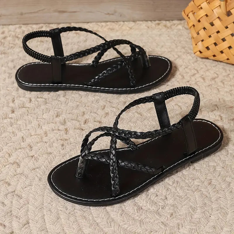Wearclo | Women's Braided Flat Sandals