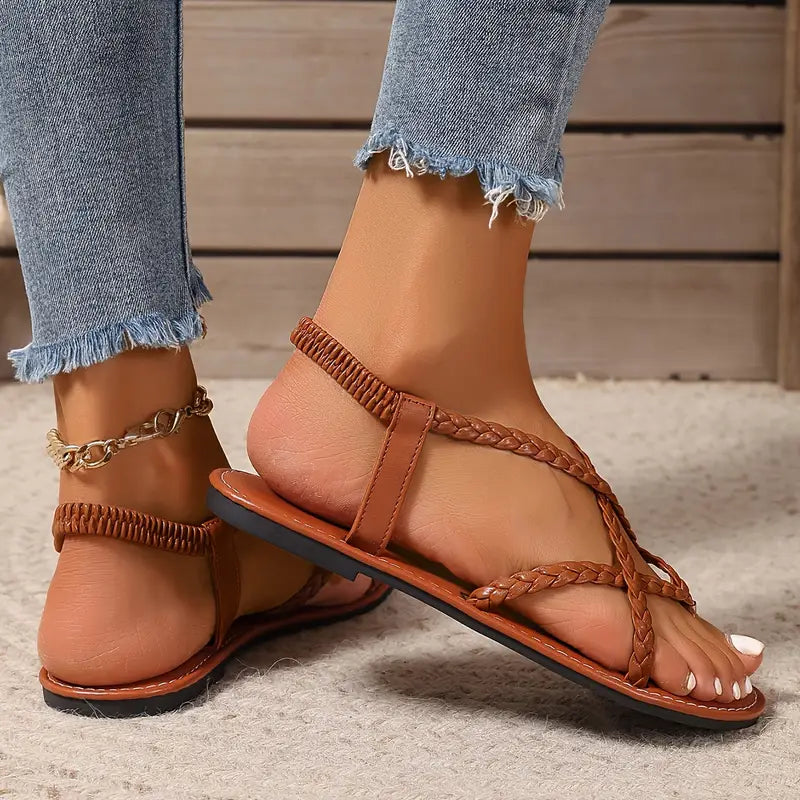 Wearclo | Women's Braided Flat Sandals