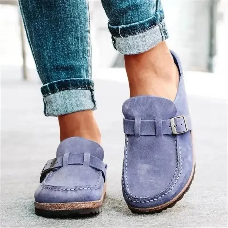 Wearclo | Women's Buckle Mule Flats