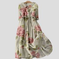 Wearclo | Floral Lapel Midi Dress