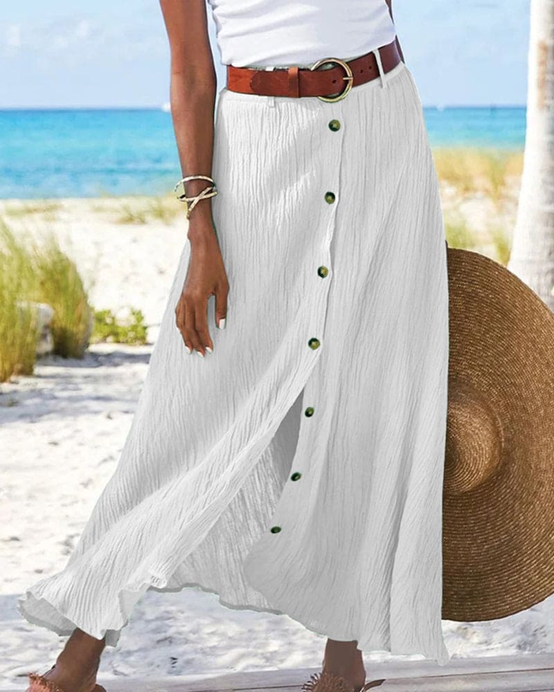 Wearclo | Women's Button-Front Midi Skirt