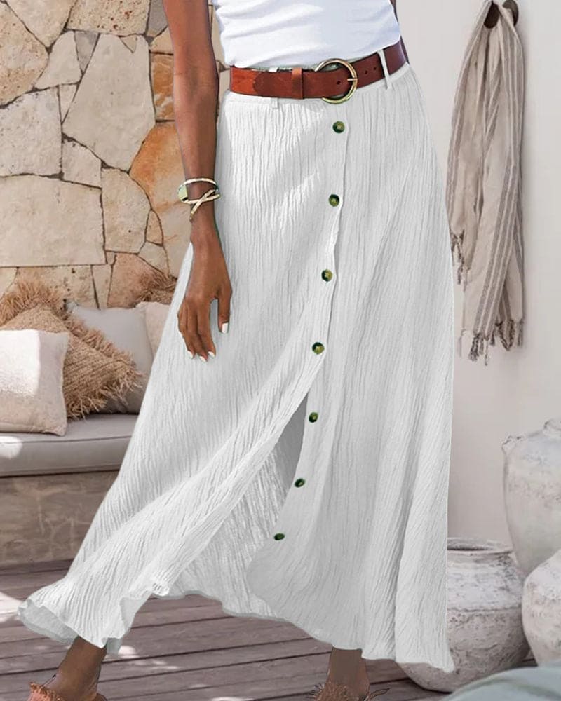Wearclo | Women's Button-Front Midi Skirt